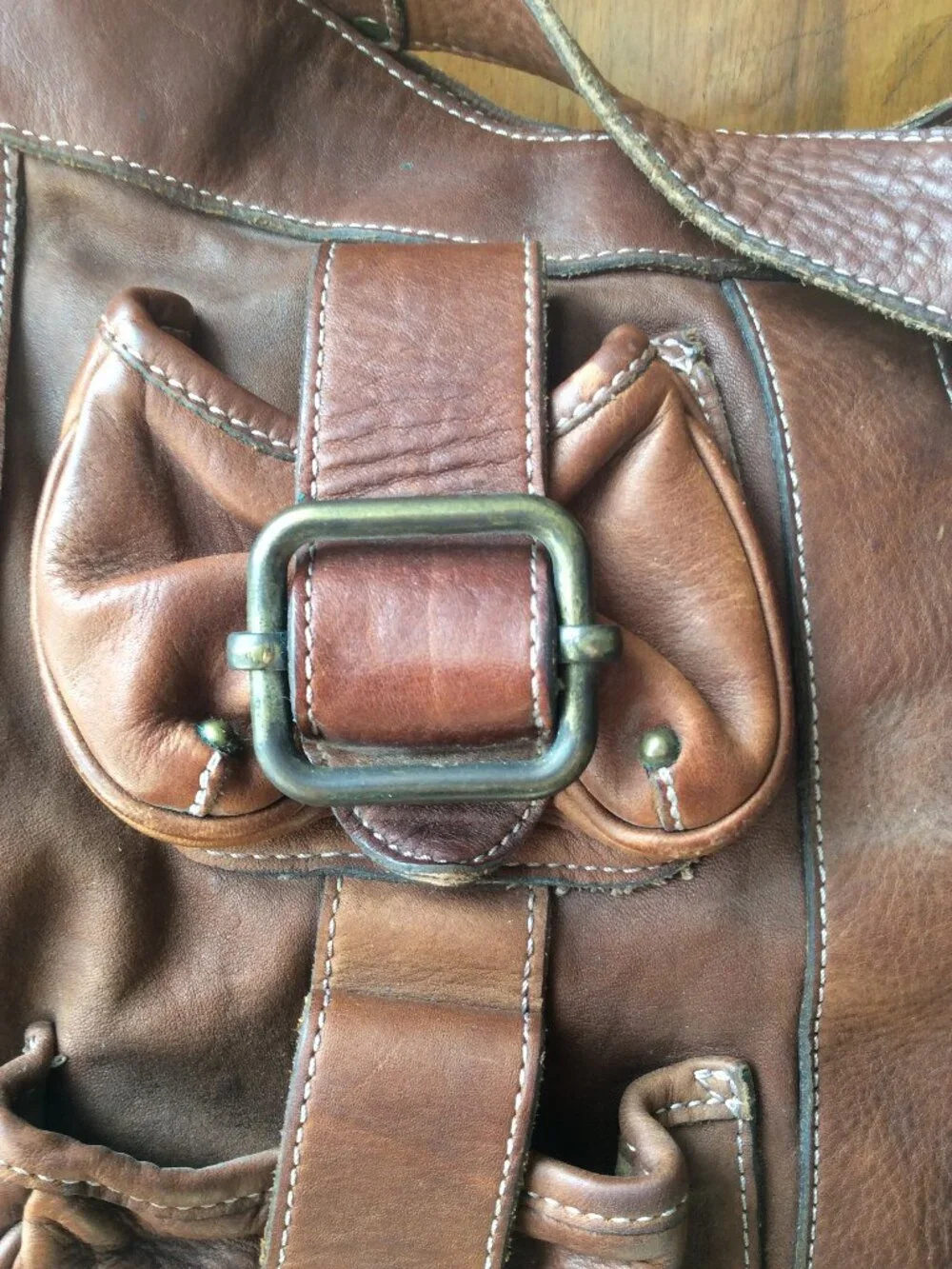 Vintage Banana Republic Ashbury Leather Hobo Saddlebag Bag